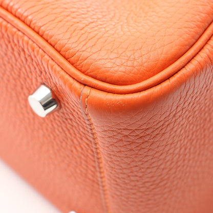 リンディ26 オレンジポピー ショルダーバッグ トリヨンクレマンス オレンジ シルバー金具 U刻印 エルメス バッグ HERMES