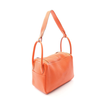 リンディ26 オレンジポピー ショルダーバッグ トリヨンクレマンス オレンジ シルバー金具 U刻印 エルメス バッグ HERMES