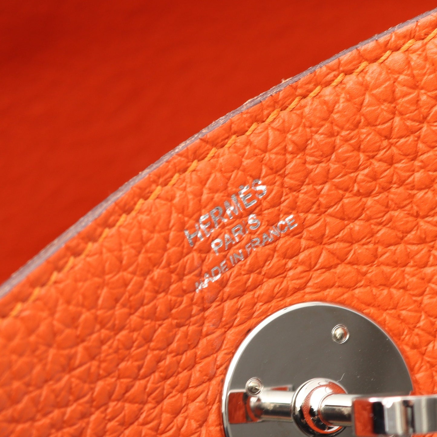リンディ26 オレンジポピー ショルダーバッグ トリヨンクレマンス オレンジ シルバー金具 U刻印 エルメス バッグ HERMES