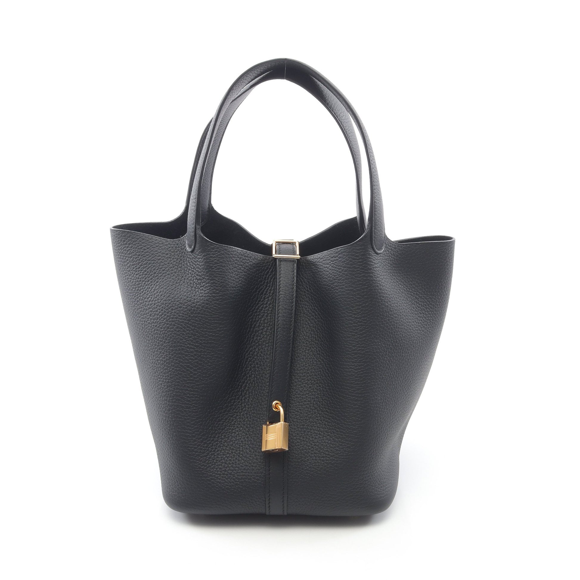 ピコタンロックMM ハンドバッグ トリヨンクレマンス ブラック ゴールド金具 K刻印 エルメス バッグ HERMES