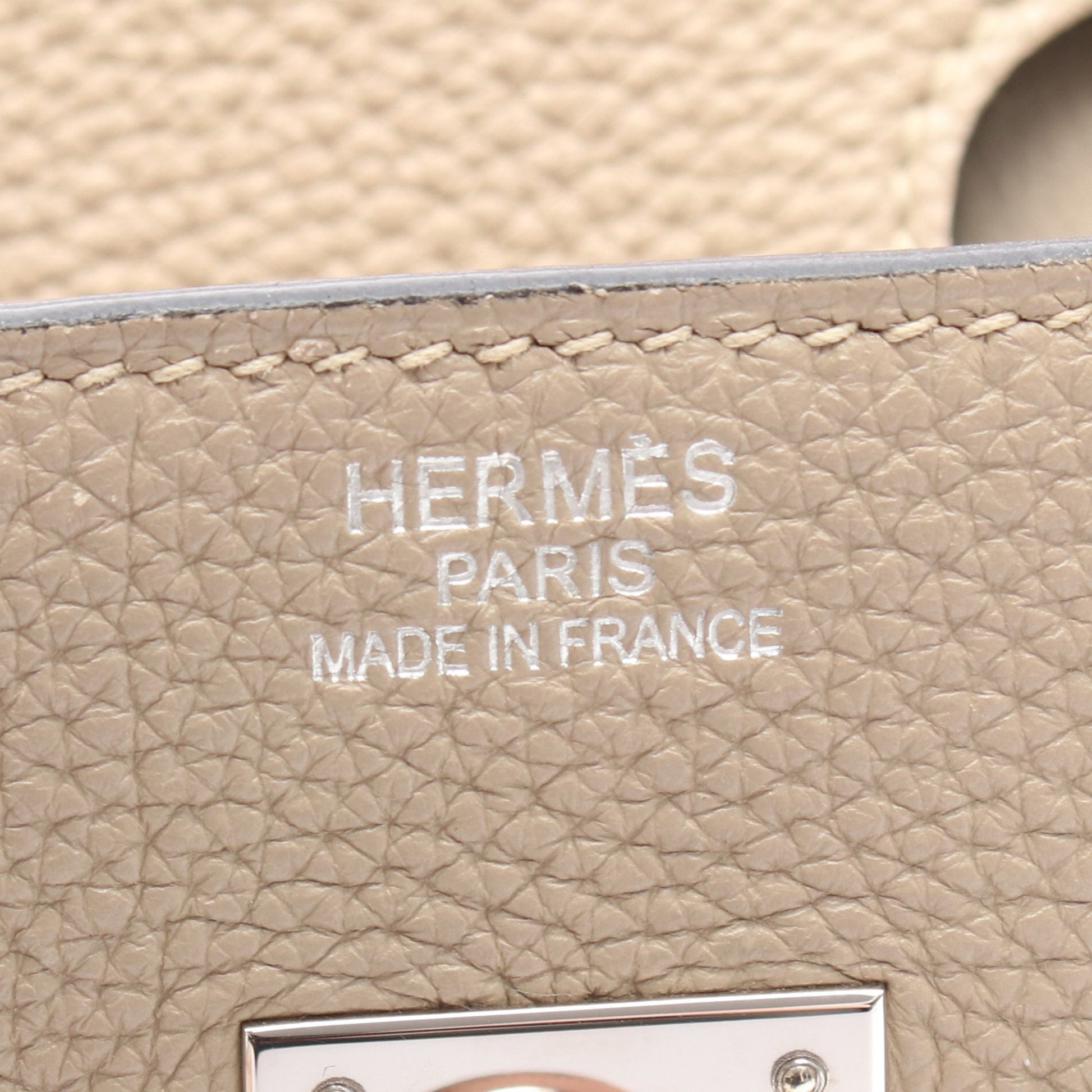 バーキン35 トレンチ ハンドバッグ トゴ グレーベージュ シルバー金具 □O刻印 エルメス バッグ HERMES