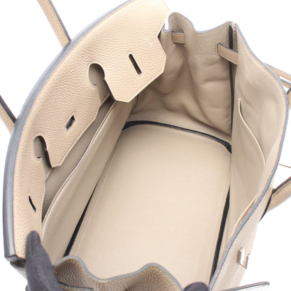 バーキン35 トレンチ ハンドバッグ トゴ グレーベージュ シルバー金具 □O刻印 エルメス バッグ HERMES