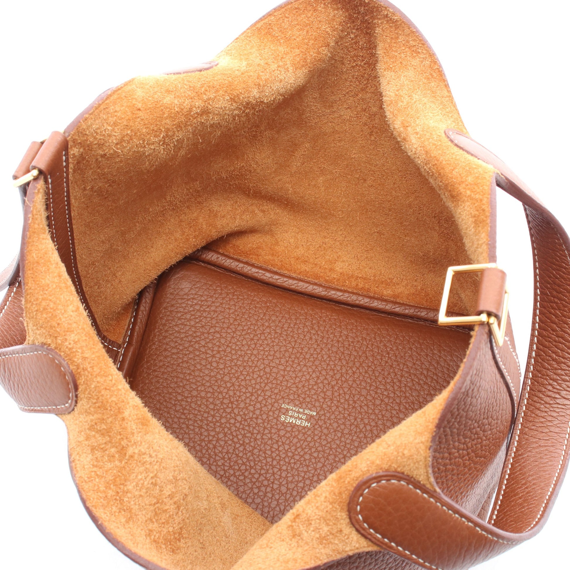 ピコタンロックPM ゴールド ハンドバッグ トリヨンクレマンス ブラウン ゴールド金具 Z刻印 エルメス バッグ HERMES