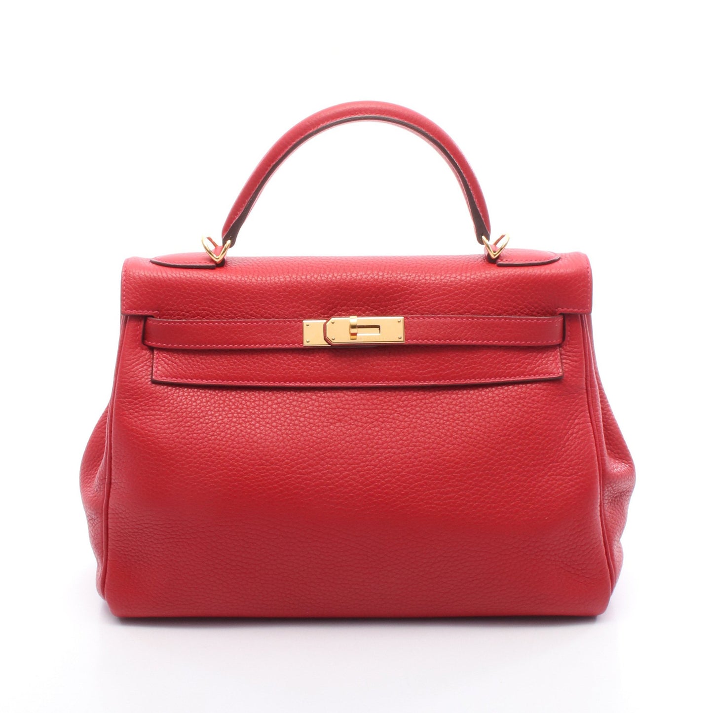 ケリー32 ヴァーミリオン ハンドバッグ トリヨンクレマンス レッド ゴールド金具 内縫い 2WAY T刻印 エルメス バッグ HERMES