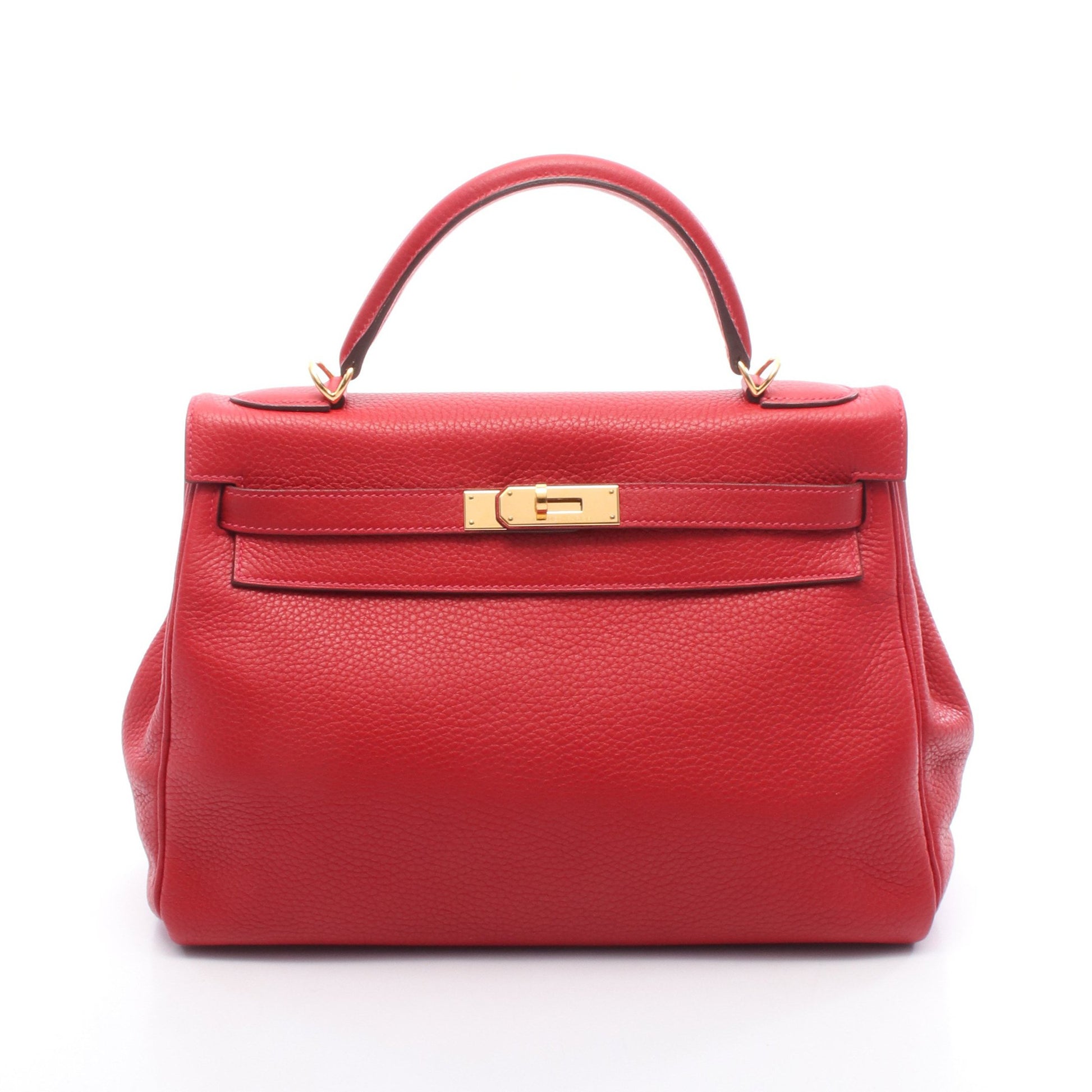ケリー32 ヴァーミリオン ハンドバッグ トリヨンクレマンス レッド ゴールド金具 内縫い 2WAY T刻印 エルメス バッグ HERMES