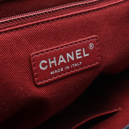 マトラッセ ココマーク チェーンショルダーバッグ レザー ネイビー シルバー金具 シャネル バッグ CHANEL