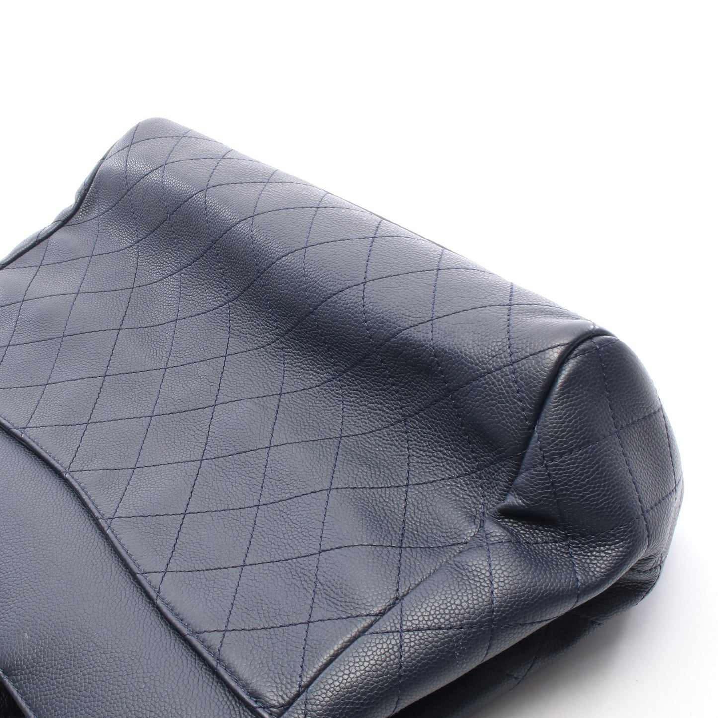 マトラッセ ココマーク チェーンショルダーバッグ レザー ネイビー シルバー金具 シャネル バッグ CHANEL