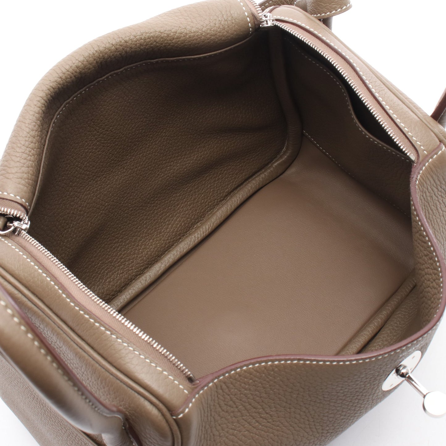 リンディ26 エトゥープ ショルダーバッグ トリヨンクレマンス グレーブラウン シルバー金具 Z刻印 エルメス バッグ HERMES