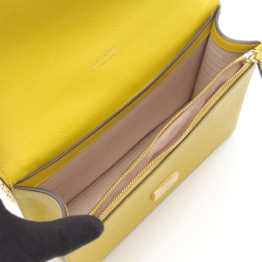 デコ チェーンショルダーバッグ レザー イエローグリーン ケイトスペード バッグ kate spade