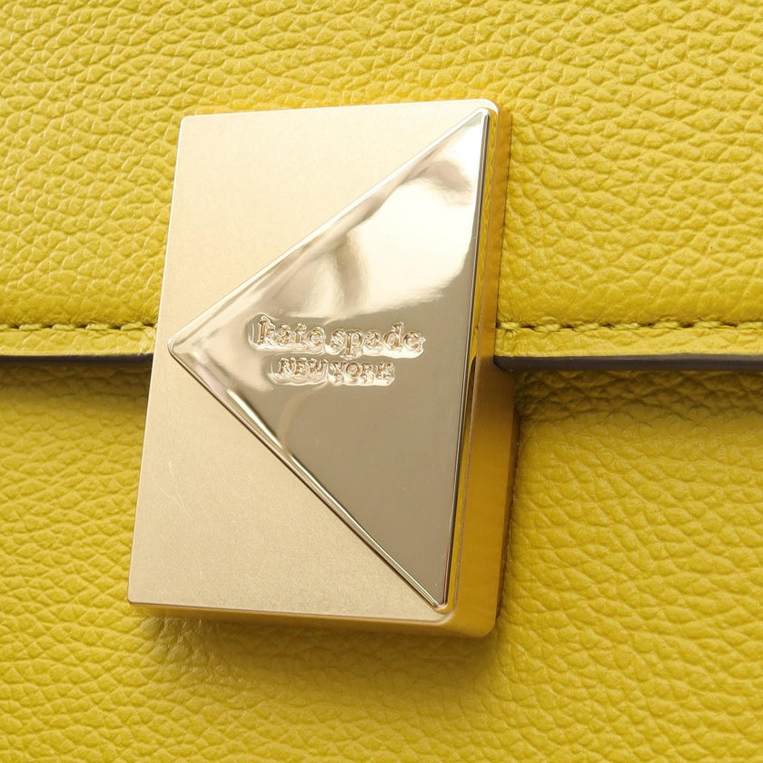 デコ チェーンショルダーバッグ レザー イエローグリーン ケイト  