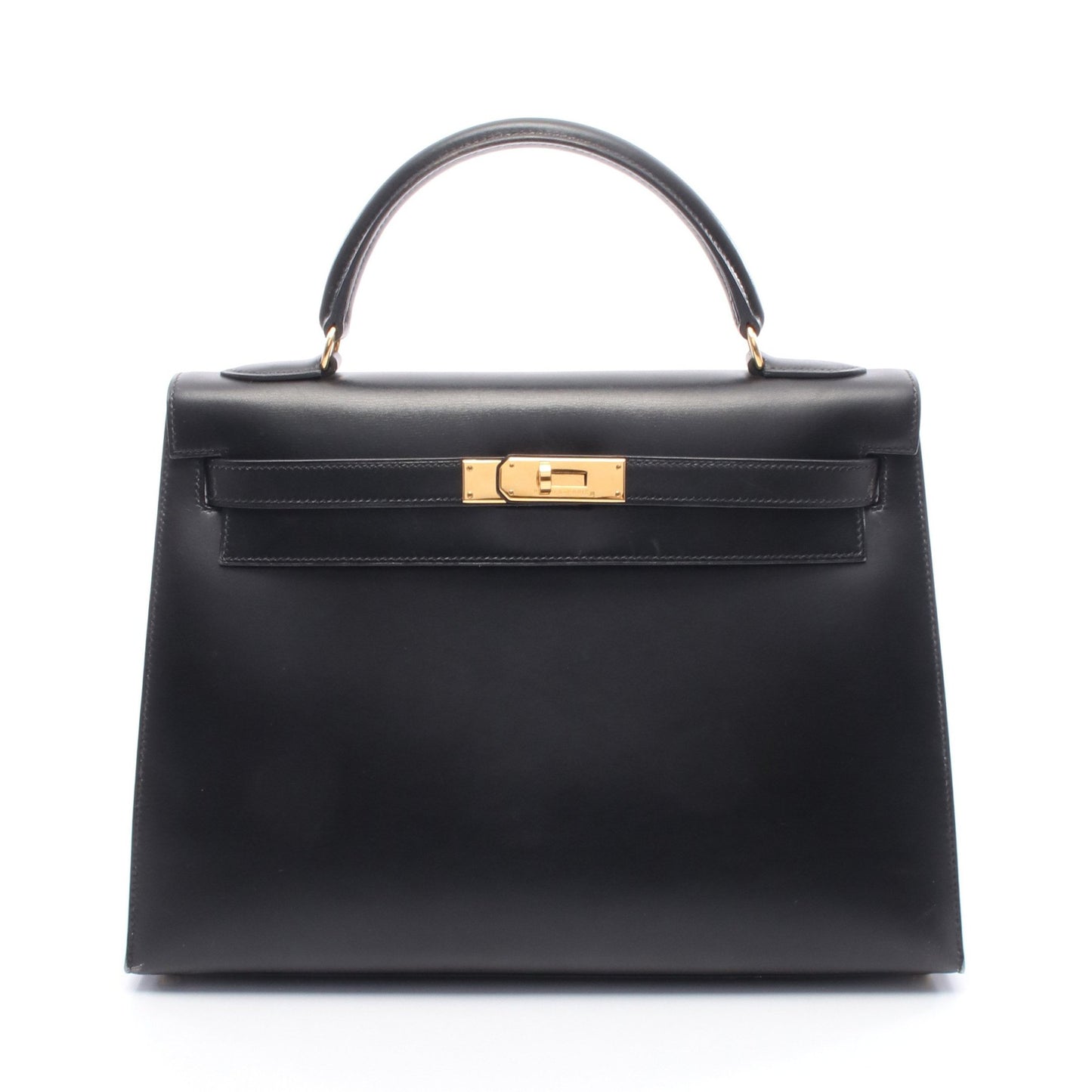 ケリー32 ハンドバッグ ボックスカーフ ブラック ゴールド金具 ○Z刻印 エルメス バッグ HERMES