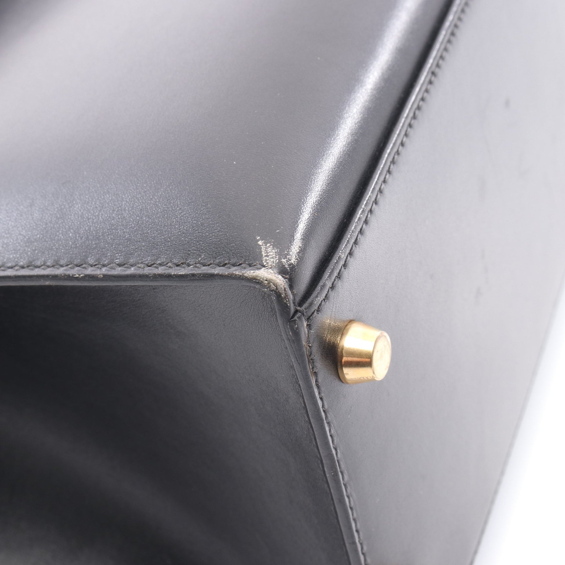 ケリー32 ハンドバッグ ボックスカーフ ブラック ゴールド金具 ○Z刻印 エルメス バッグ HERMES