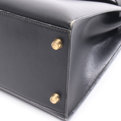 ケリー32 ハンドバッグ ボックスカーフ ブラック ゴールド金具 ○Z刻印 エルメス バッグ HERMES