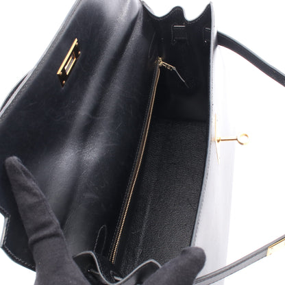 ケリー32 ハンドバッグ ボックスカーフ ブラック ゴールド金具 ○Z刻印 エルメス バッグ HERMES