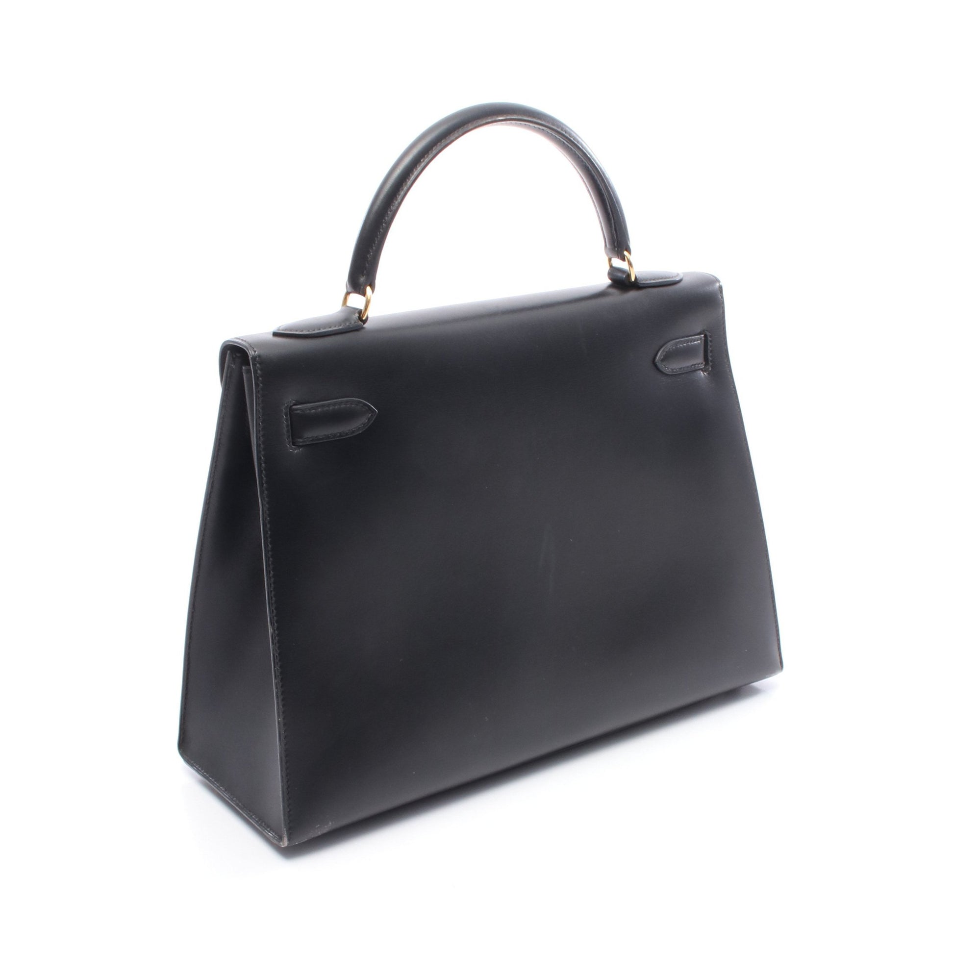 ケリー32 ハンドバッグ ボックスカーフ ブラック ゴールド金具 ○Z刻印 エルメス バッグ HERMES