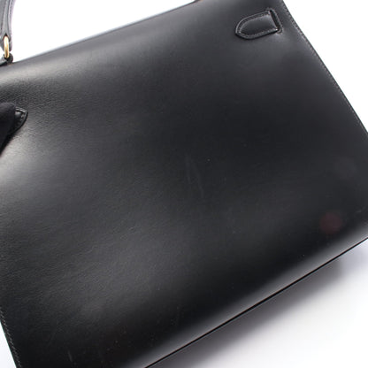 ケリー32 ハンドバッグ ボックスカーフ ブラック ゴールド金具 ○Z刻印 エルメス バッグ HERMES