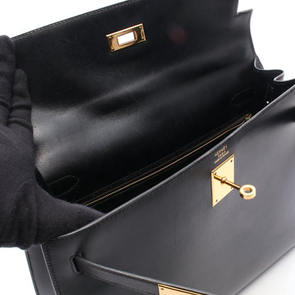 ケリー32 ハンドバッグ ボックスカーフ ブラック ゴールド金具 ○Z刻印 エルメス バッグ HERMES