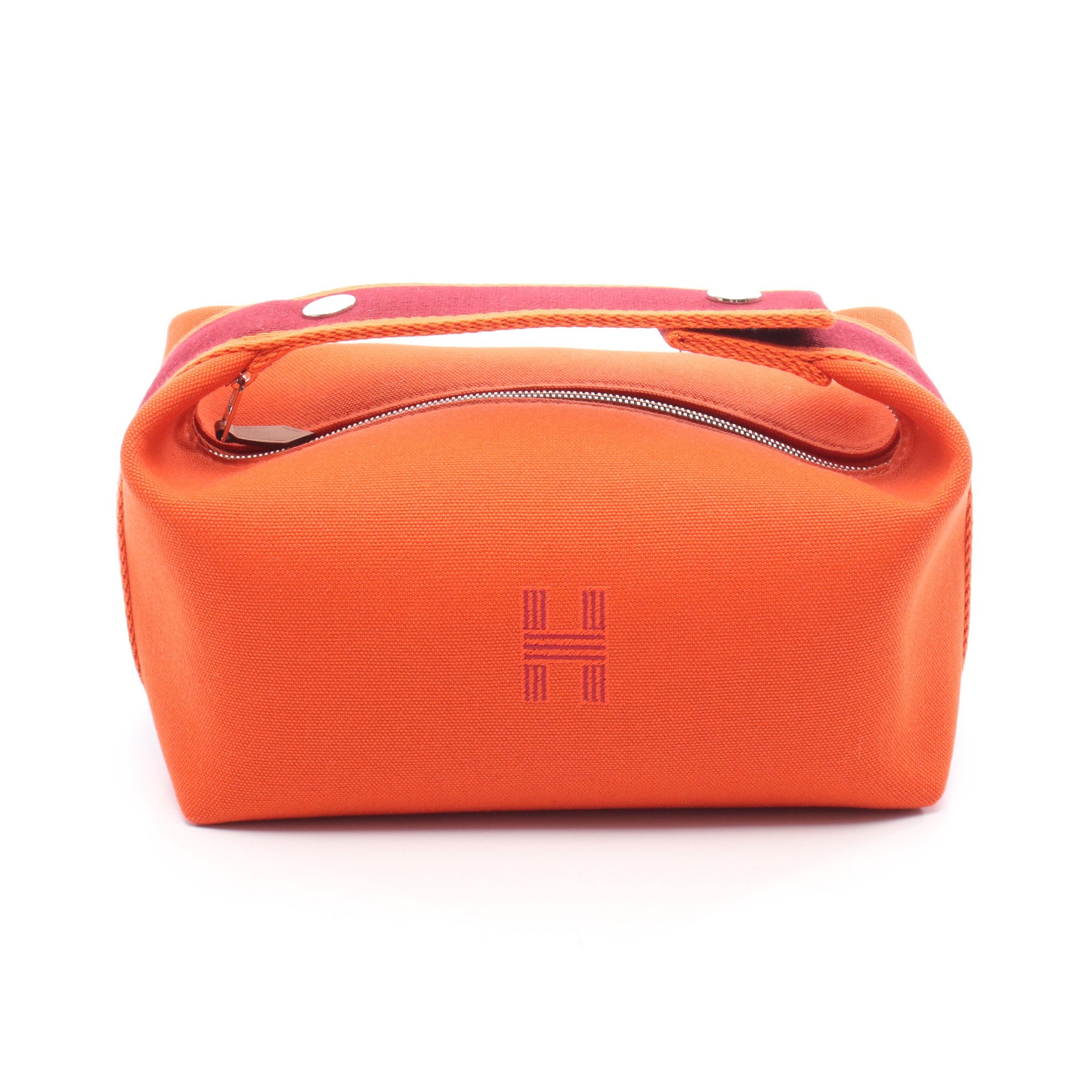 HERMES ブリッド ア ブラックPM ハンドバッグ キャンバス オレンジ  