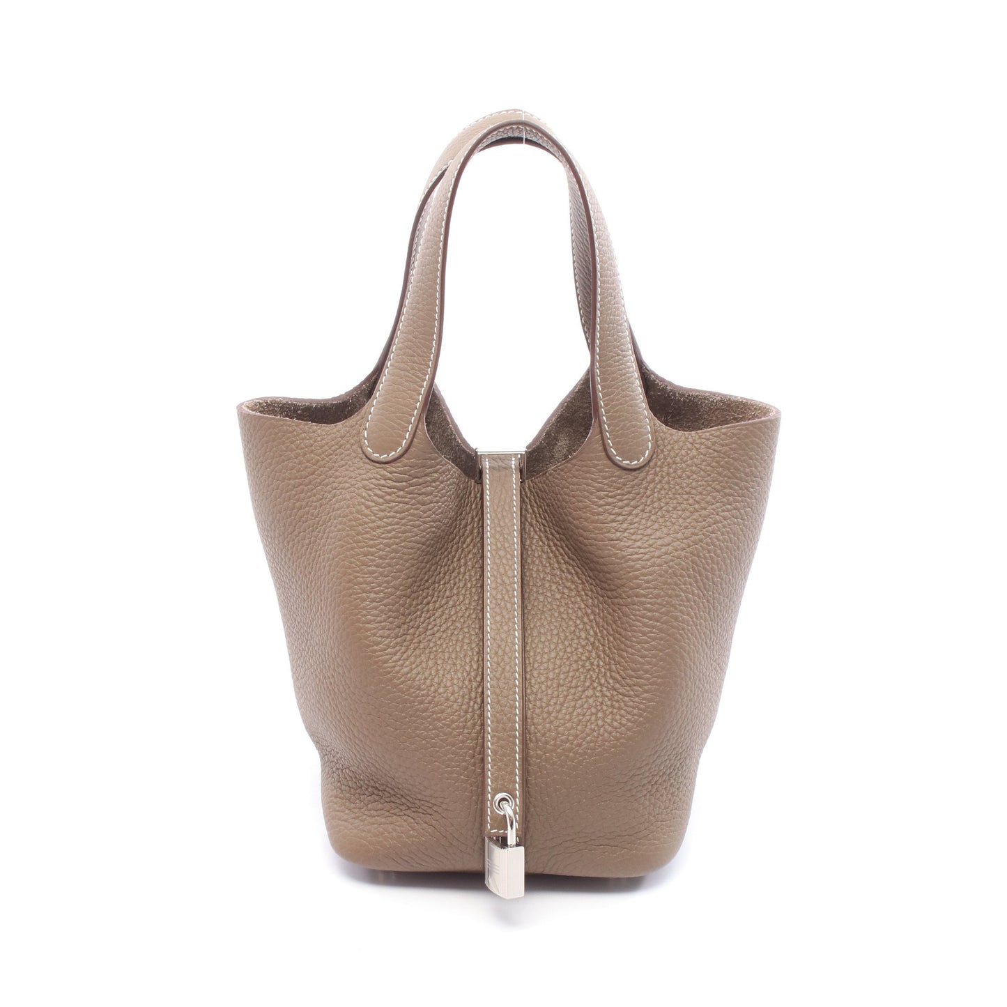ピコタンロックPM エトゥープ ハンドバッグ トゴ グレーブラウン シルバー金具 U刻印 エルメス バッグ HERMES