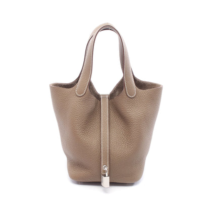 ピコタンロックPM エトゥープ ハンドバッグ トゴ グレーブラウン シルバー金具 U刻印 エルメス バッグ HERMES