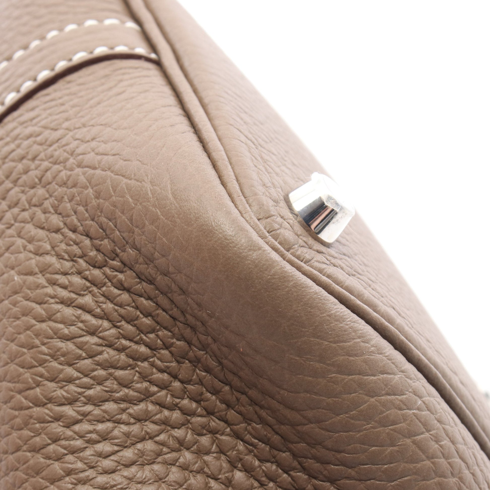 ピコタンロックPM エトゥープ ハンドバッグ トゴ グレーブラウン シルバー金具 U刻印 エルメス バッグ HERMES