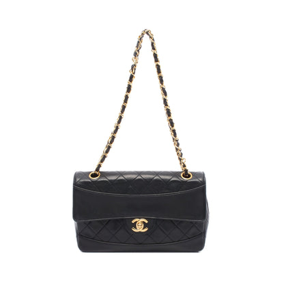 マトラッセ チェーンショルダーバッグ ラムスキン ブラック ゴールド金具 シャネル バッグ CHANEL