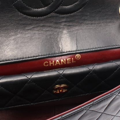 マトラッセ チェーンショルダーバッグ ラムスキン ブラック ゴールド金具 シャネル バッグ CHANEL