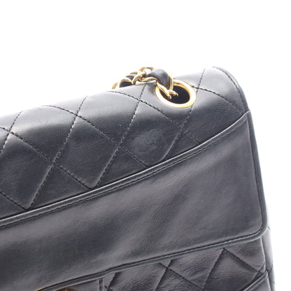 マトラッセ チェーンショルダーバッグ ラムスキン ブラック ゴールド金具 シャネル バッグ CHANEL