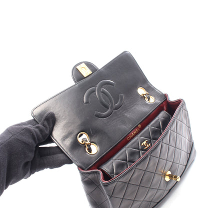 マトラッセ チェーンショルダーバッグ ラムスキン ブラック ゴールド金具 シャネル バッグ CHANEL