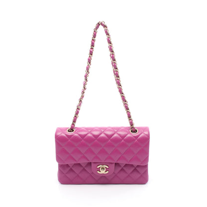 マトラッセ Wフラップ Wチェーンショルダーバッグ キャビアスキン ピンクパープル ゴールド金具 シャネル バッグ CHANEL