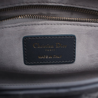 レディディオール スモール カナージュ ハンドバッグ レザー グレー 2WAY クリスチャンディオール バッグ Christian Dior