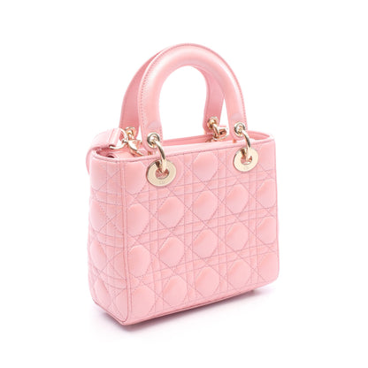 レディディオール スモール カナージュ ハンドバッグ レザー ピンク 2WAY クリスチャンディオール バッグ Christian Dior