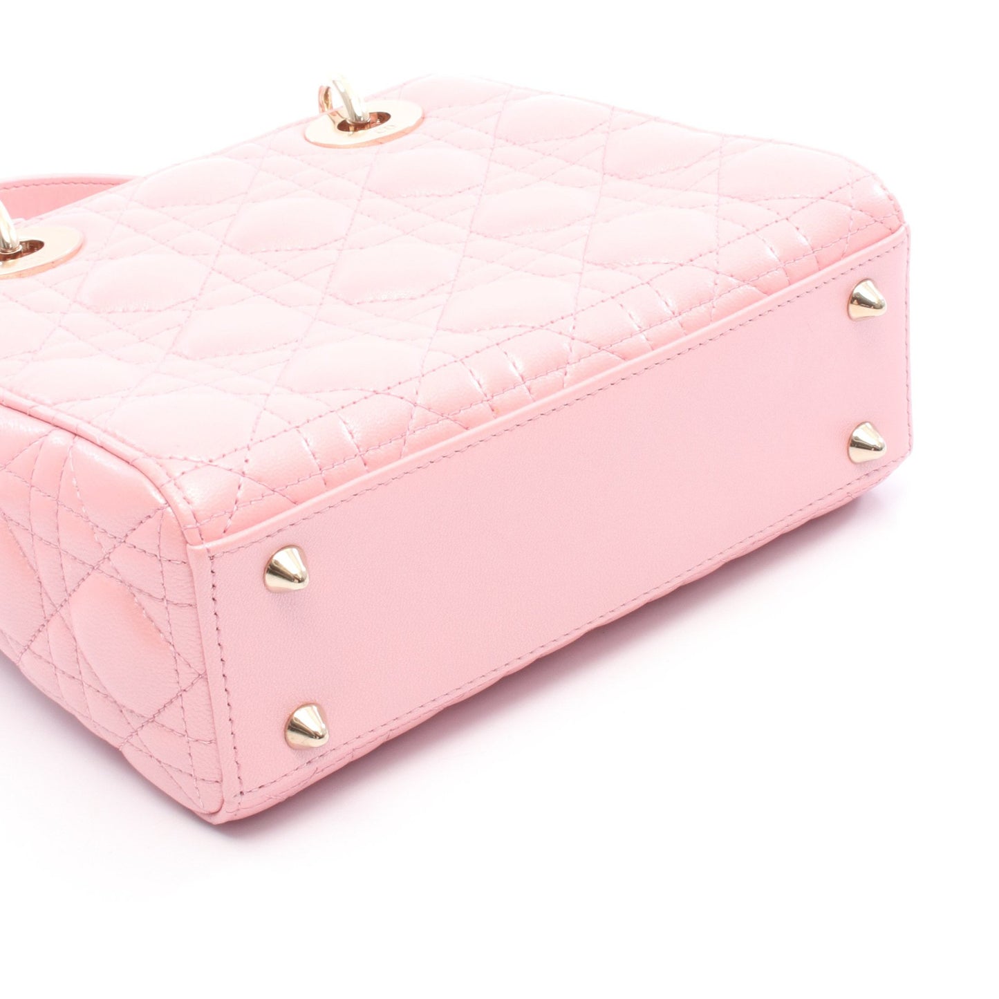 レディディオール スモール カナージュ ハンドバッグ レザー ピンク 2WAY クリスチャンディオール バッグ Christian Dior