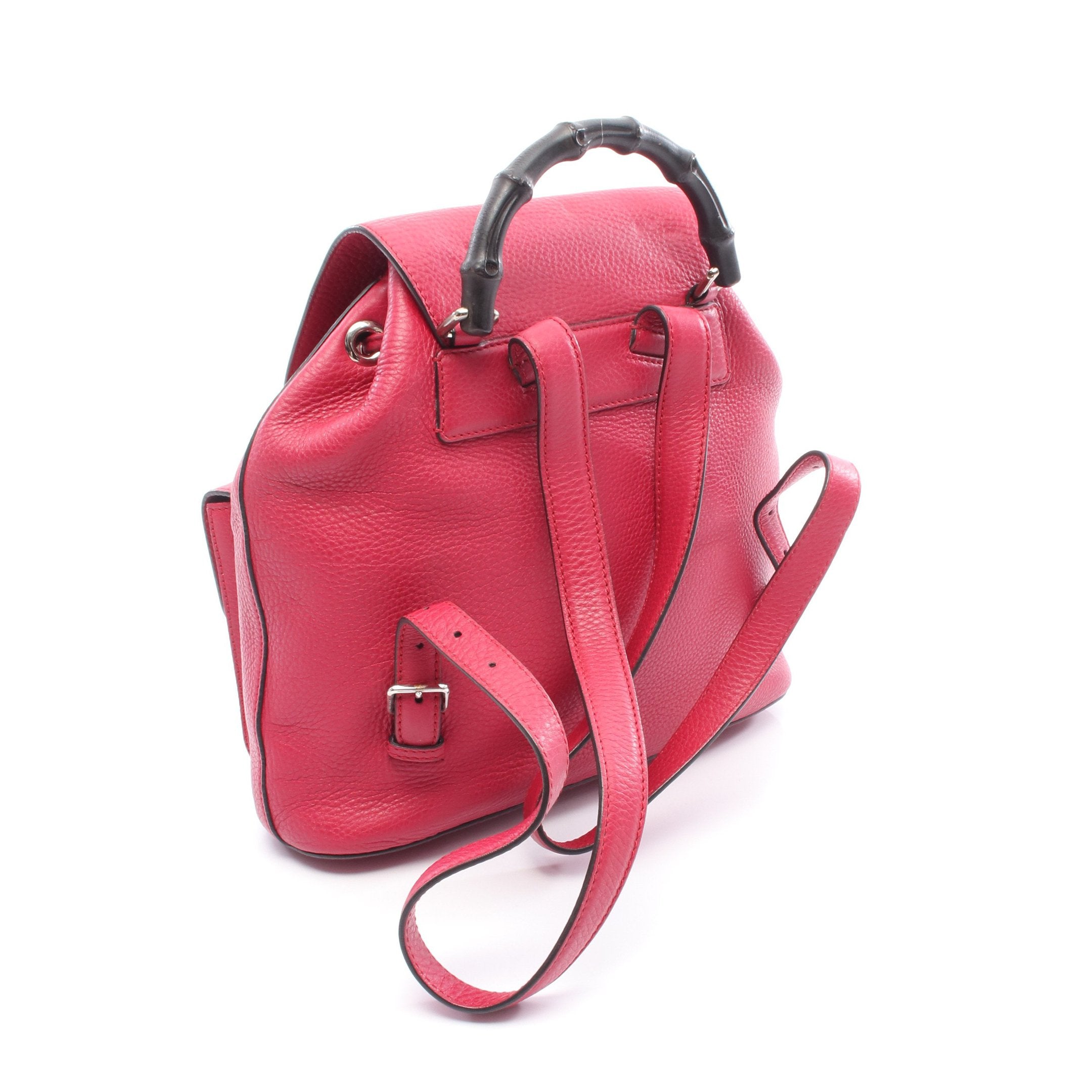 GUCCI グッチ バンブー リュックサック バック レザー レッド 【公式通販】
