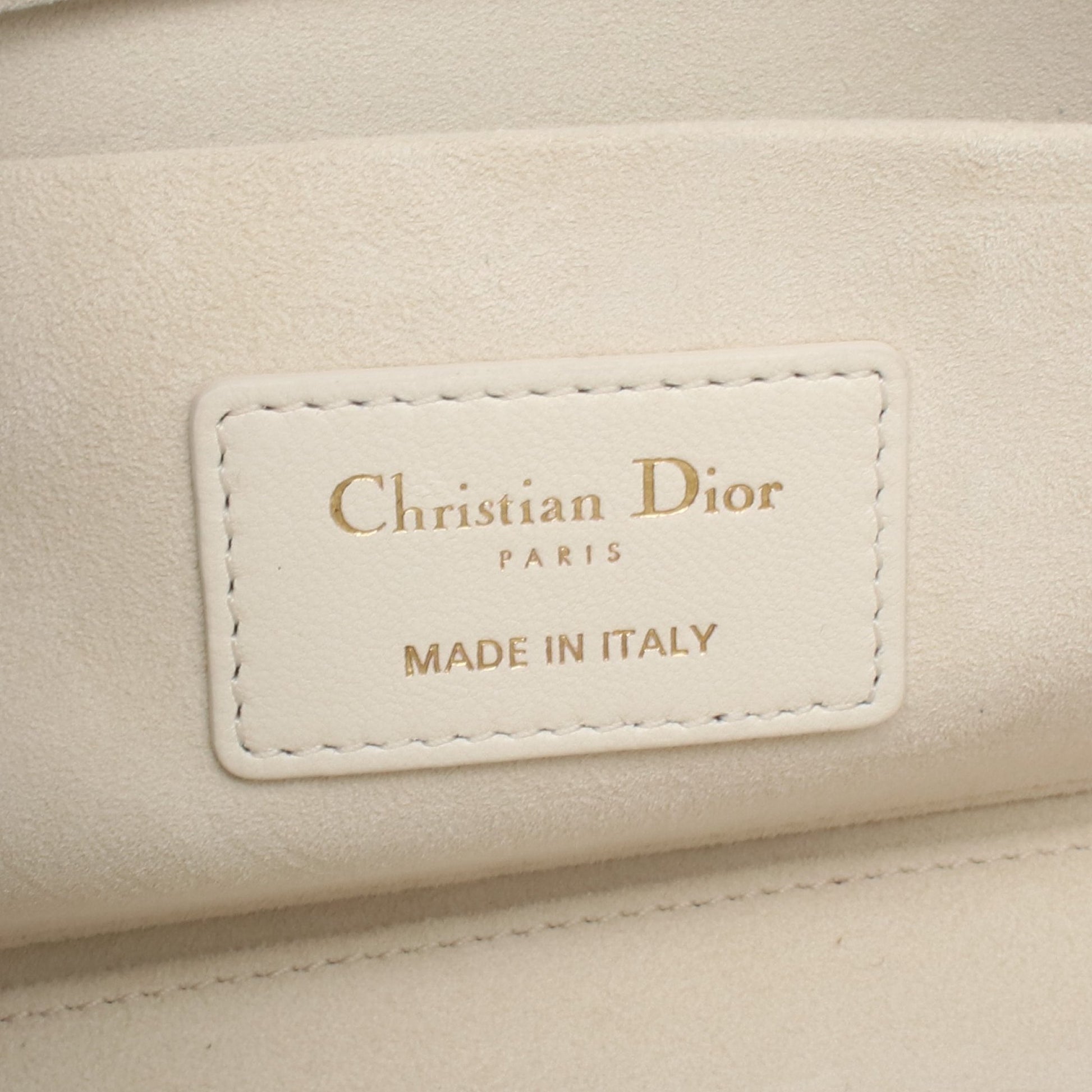 Lady D-Joy ミディアム ハンドバッグ レザー オフホワイト 2WAY クリスチャンディオール バッグ Christian Dior
