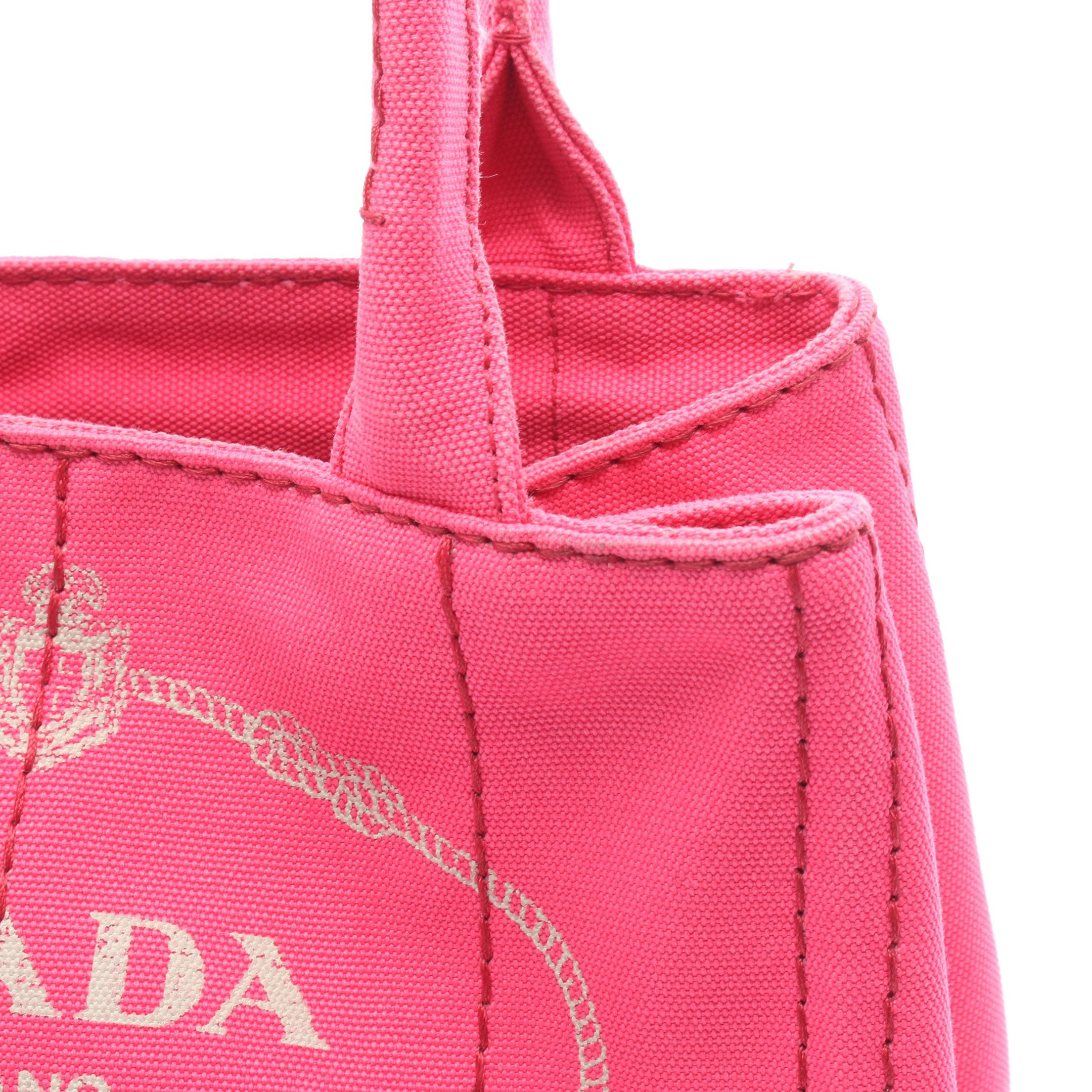 プラダカナパトートバッグキャンバスピンク