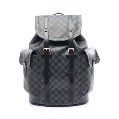 クリストファーPM ダミエグラフィット バックパック リュックサック PVC レザー ブラック ルイヴィトン バッグ LOUIS VUITTON