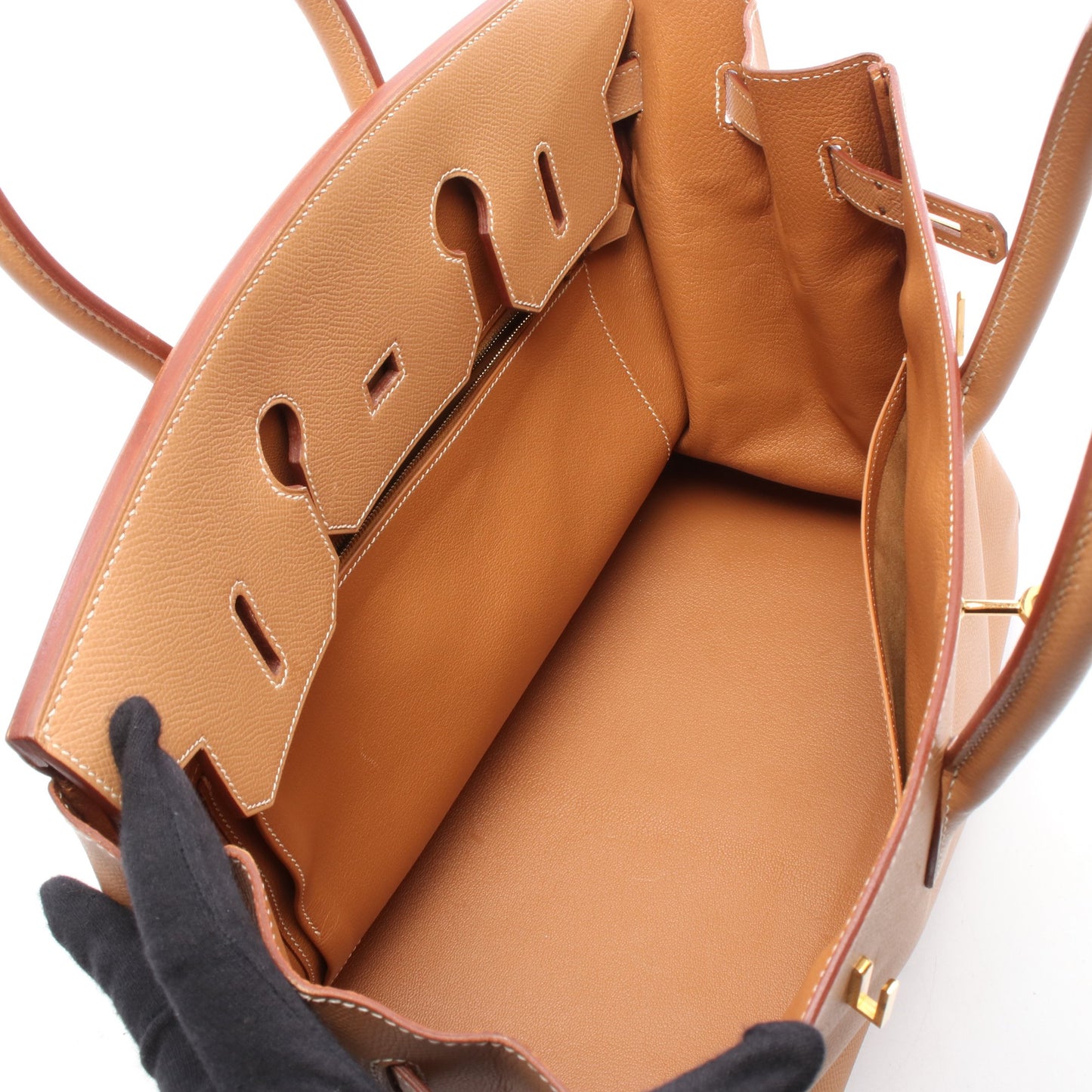 バーキン35 ナチュラル ハンドバッグ クシュベル ライトブラウン ゴールド金具 □C刻印 エルメス バッグ HERMES