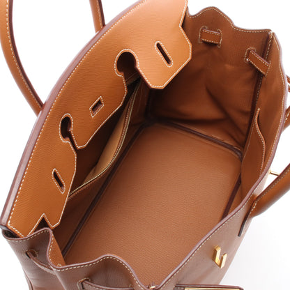 バーキン35 ハンドバッグ ヴォーエプソン ブラウン ゴールド金具 □J刻印 エルメス バッグ HERMES
