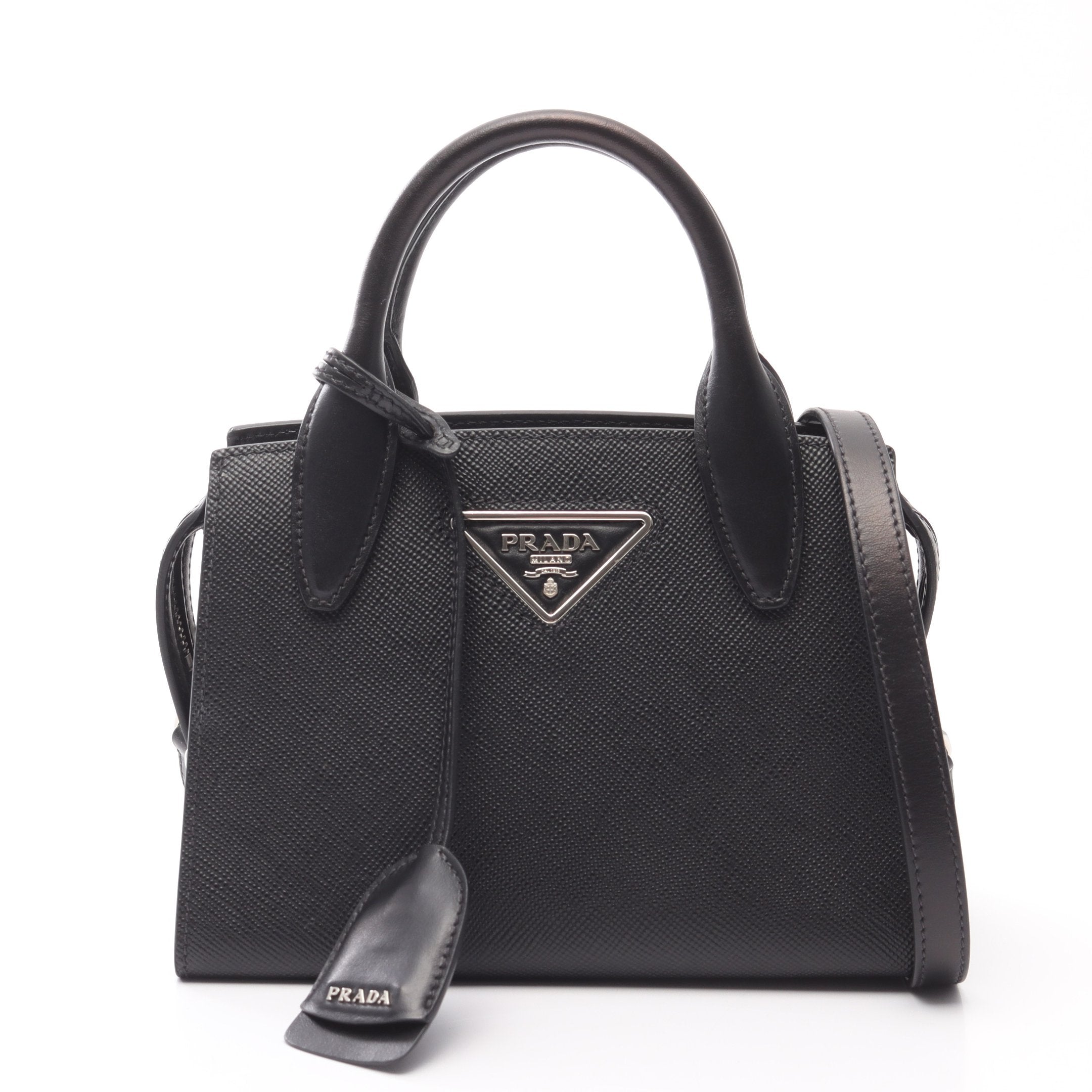 PRADA サフィアーノ ブラックハンドバッグ 2way