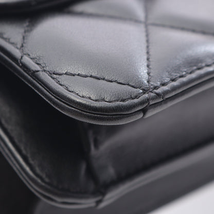 マトラッセ チェーンショルダーバッグ ラムスキン ブラック アンティークゴールド金具 2WAY シャネル バッグ CHANEL