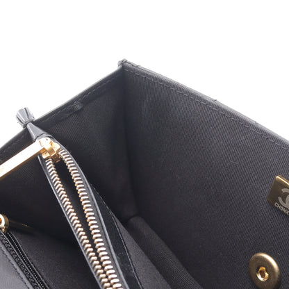マトラッセ チェーンショルダーバッグ ラムスキン ブラック アンティークゴールド金具 2WAY シャネル バッグ CHANEL