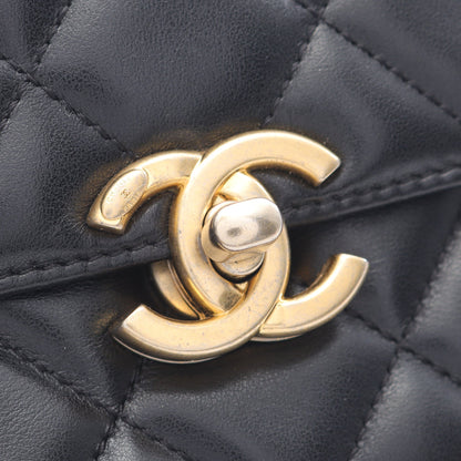 マトラッセ チェーンショルダーバッグ ラムスキン ブラック アンティークゴールド金具 2WAY シャネル バッグ CHANEL