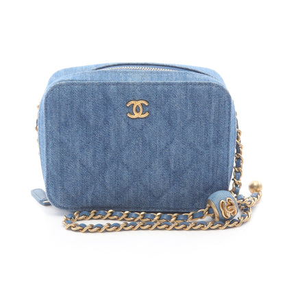 マトラッセ チェーンショルダーバッグ デニム ブルー ゴールド金具 シャネル バッグ CHANEL