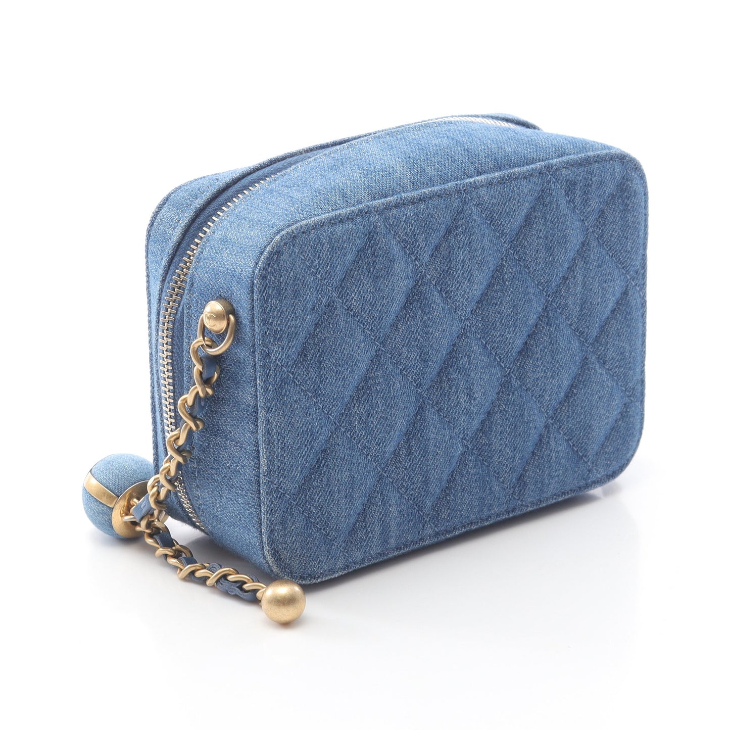 マトラッセ チェーンショルダーバッグ デニム ブルー ゴールド金具 シャネル バッグ CHANEL