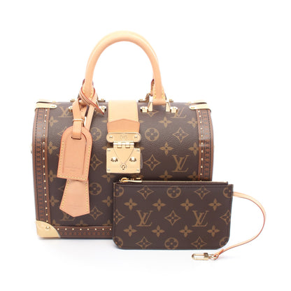 スピーディ トランク モノグラム ハンドバッグ PVC レザー ブラウン ルイヴィトン バッグ LOUIS VUITTON