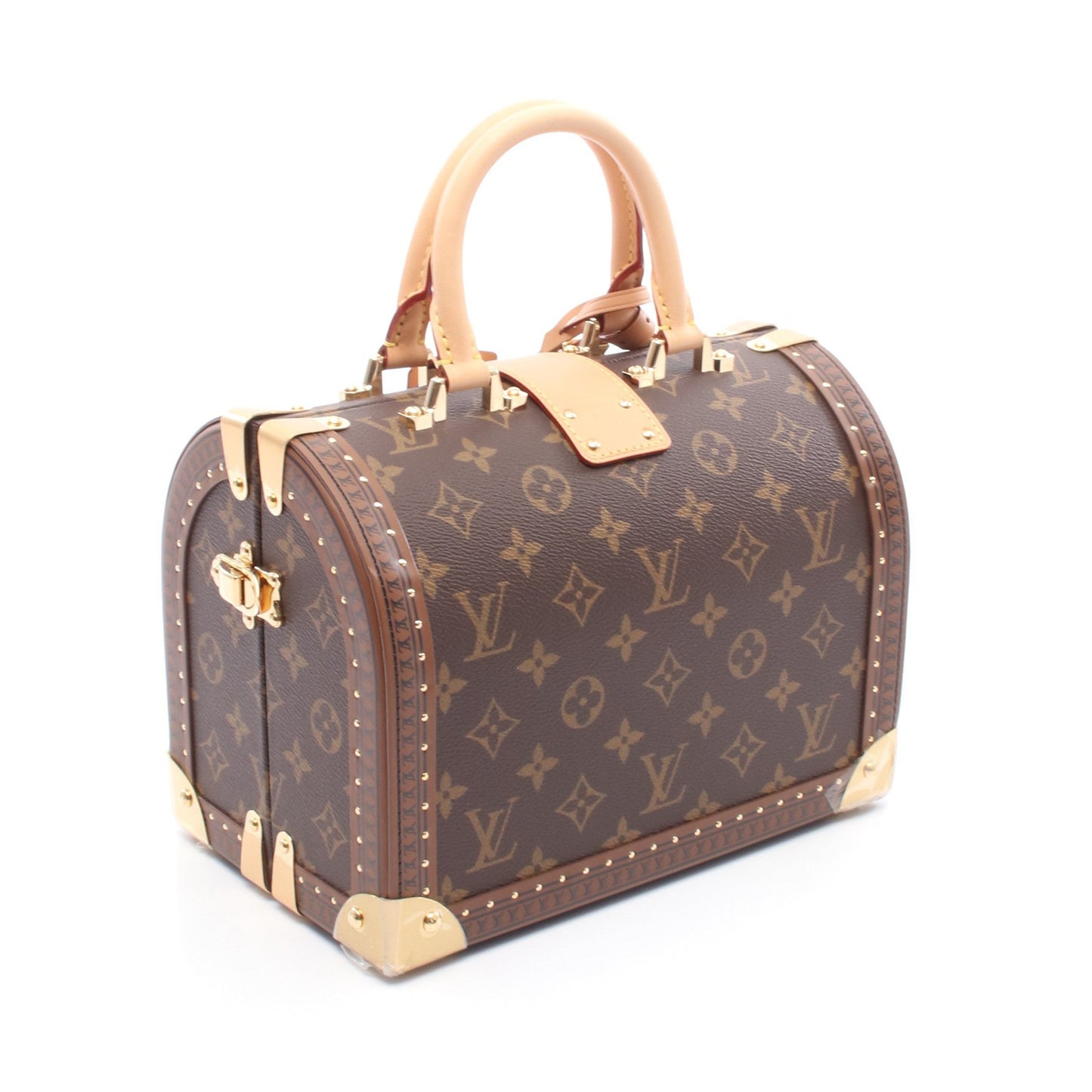 スピーディ トランク モノグラム ハンドバッグ PVC レザー ブラウン ルイヴィトン バッグ LOUIS VUITTON