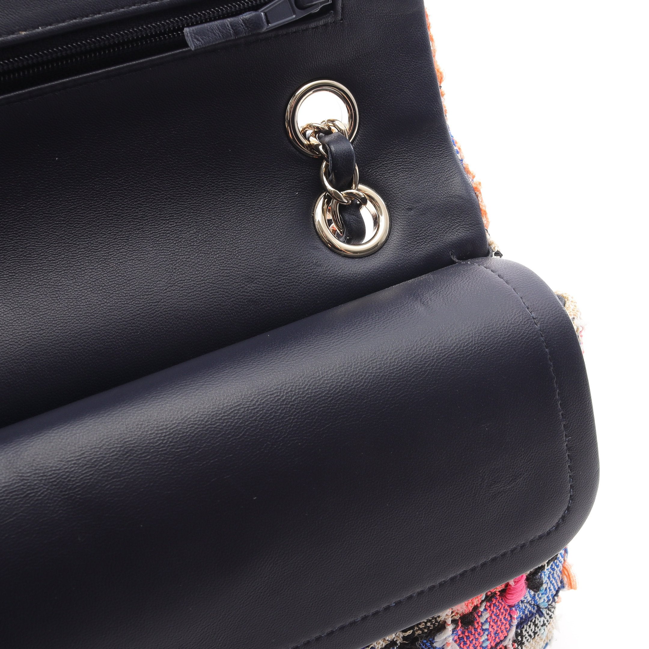 マトラッセ Wフラップ Wチェーンショルダーバッグ ツイード レザー