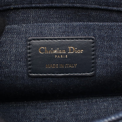Lady D-Joy ミディアム ハンドバッグ デニム インディゴブルー イエローブラウン 2WAY クリスチャンディオール バッグ Christian Dior
