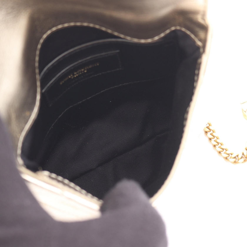 YSLロゴ チェーンショルダーバッグ レザー シャンパンゴールド サンローランパリ バッグ SAINT LAURENT PARIS